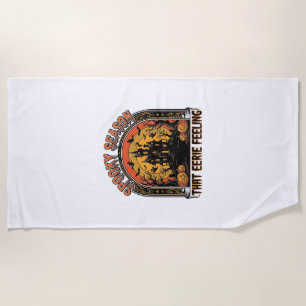 Serviette De Plage Chemise Halloween Vintage Sentiment de Saison Somb