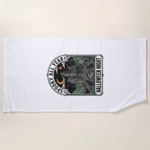 Serviette De Plage Chemise Maison Hantée Halloween Sorcière Vintage_1