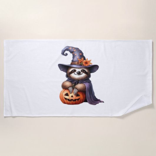 Serviette De Plage Chemise T classique Sloth Halloween (Devant)