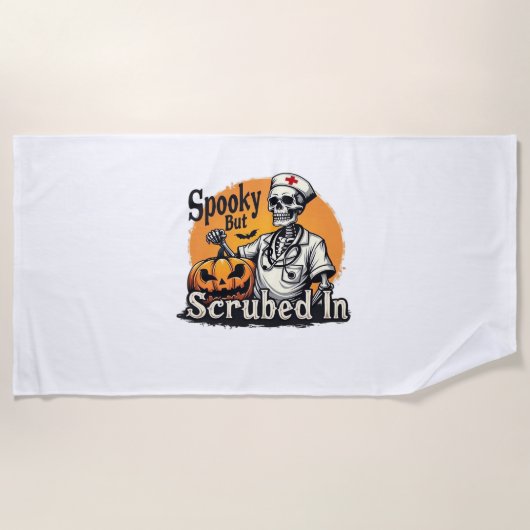 Serviette De Plage Chemise T-Shirt Halloween Nurse Design surdimensio (Devant)