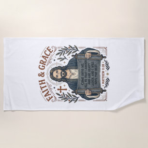 Serviette De Plage Chemise vintage broderie croix Jésus Graphique chr