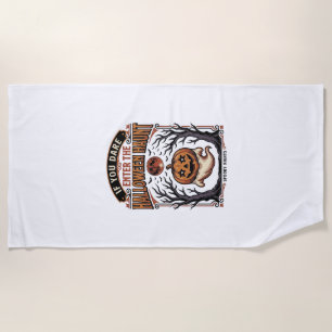 Serviette De Plage Chemise vintage Halloween Citrouille gravée Spooky