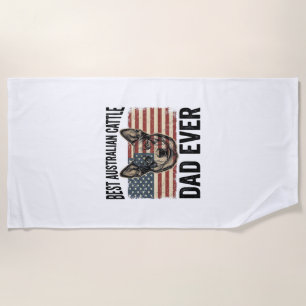 Serviette De Plage Chemise Vintage Patriotique Papa Blue Heeler Austr