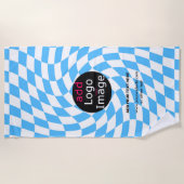 Serviette De Plage Chèque professionnel moderne Pale Blue Custom (Devant)