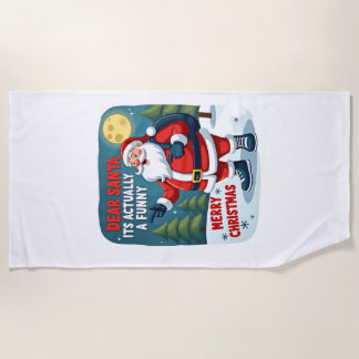 Serviette De Plage Cher père noël c'est en fait une histoire drôlechi