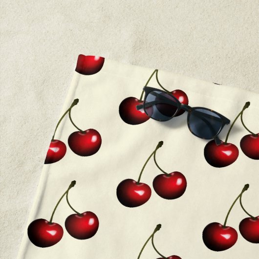 Serviette de plage Cherries Choisissez la couleur (En situation)