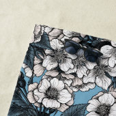 Serviette De Plage Cherry blossom in white and blue (En situation)