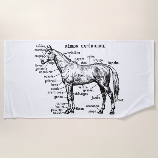 Serviette De Plage Cheval (Devant)