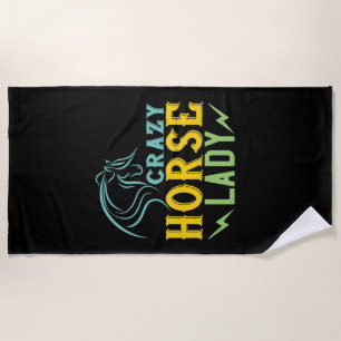 Serviette De Plage Cheval - Crazy Horse Lady