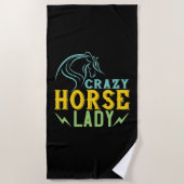 Serviette De Plage Cheval - Crazy Horse Lady (Devant)