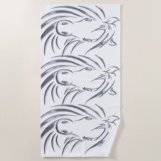 Serviette De Plage Cheval d'argent (Devant)