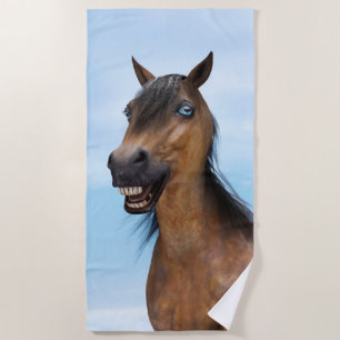 Serviette De Plage Cheval de baie souriant heureux
