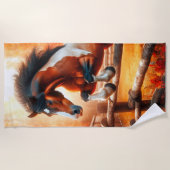 Serviette De Plage Cheval de saut (Devant)