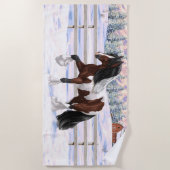 Serviette De Plage Cheval de Tinker Tinker Gypsy Vanner Brown Pinto (Devant)