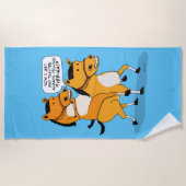 Serviette De Plage Cheval drôle d'équitation (Devant)