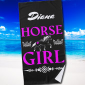 Serviette De Plage Cheval fille avec nom