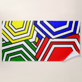 Serviette De Plage Chevauchement d'hexagones (Devant)