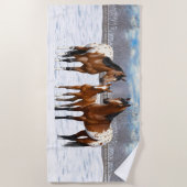 Serviette De Plage Chevaux Appaloosa De Baie Brown En Neige (Devant)
