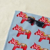 Serviette De Plage Chevaux de Dala (En situation)