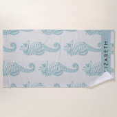 Serviette De Plage Chevaux de mer tropicaux, Motif hippocampe, Votre  (Devant)
