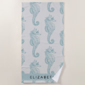 Serviette De Plage Chevaux de mer tropicaux, Motif hippocampe, Votre  (Devant)