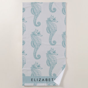 Serviette De Plage Chevaux de mer tropicaux, Motif hippocampe, Votre 