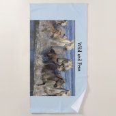 Serviette De Plage Chevaux galopant dans l'eau (Devant)