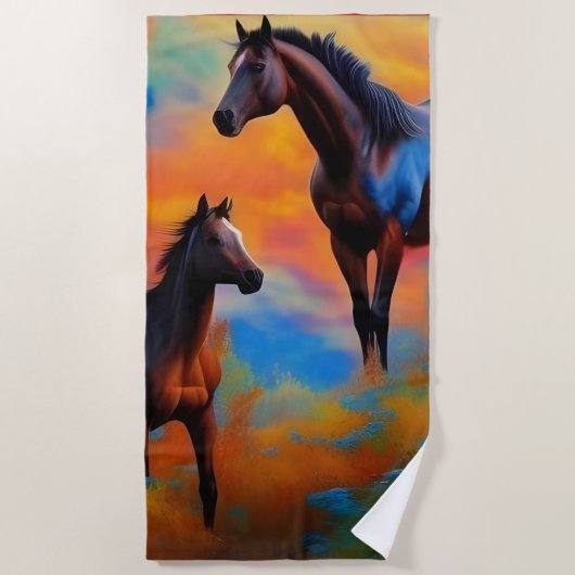 Serviette De Plage Chevaux sauvages (Devant)