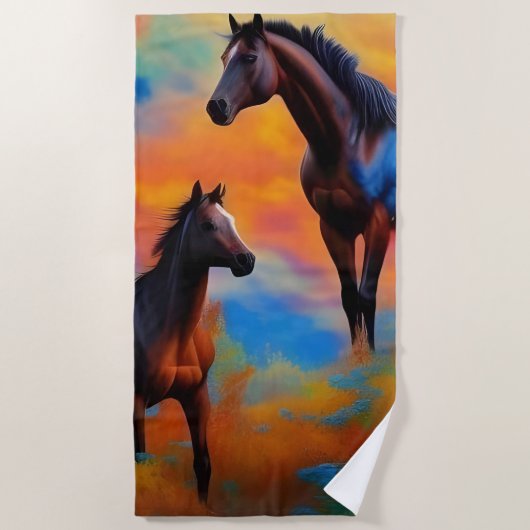 Serviette De Plage Chevaux sauvages (Devant)