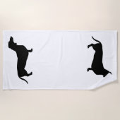 Serviette De Plage Cheveux courts Dachshund - Silhouette 1 (Devant)