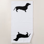 Serviette De Plage Cheveux courts Dachshund - Silhouette 1 (Devant)