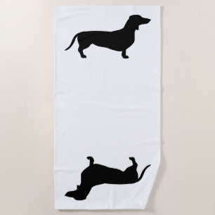 Serviette De Plage Cheveux courts Dachshund - Silhouette 1