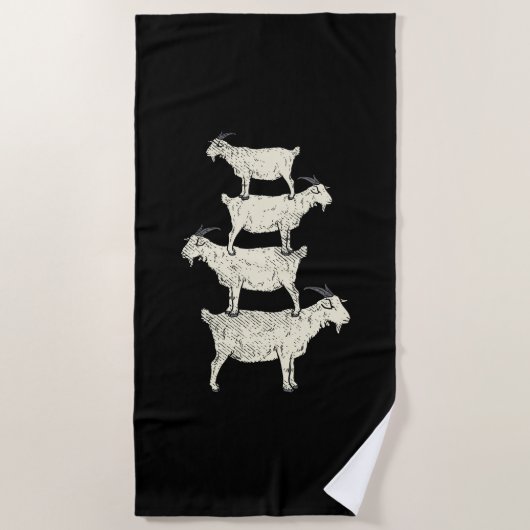 Serviette De Plage Chèvre Retro (Devant)