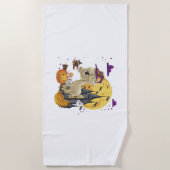 Serviette De Plage Chèvre Sorcière Citrouille Halloween Costume (Devant)