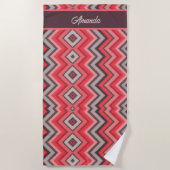 Serviette De Plage Chevron Chaud (Devant)