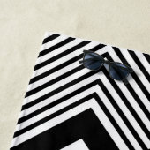 Serviette De Plage Chevron noir et blanc (En situation)