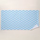 Serviette De Plage Chevron vertical bleu et blanc moyen bébé (Devant)