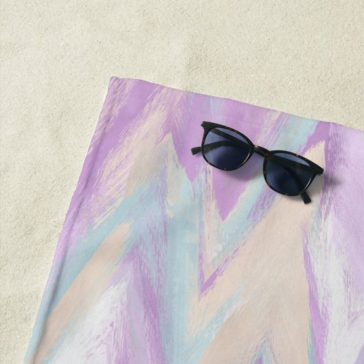 Serviette De Plage Chevrons Abstraits (En situation)