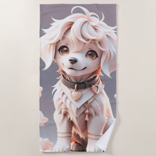 Serviette De Plage Chibi Golden Retriever Puppy