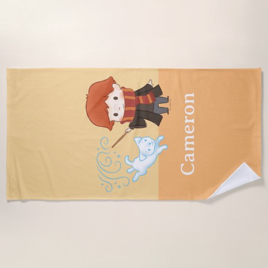 Serviette De Plage Chibi Ron Weasley Patronus (Devant)