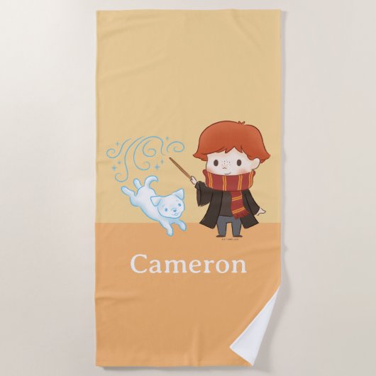 Serviette De Plage Chibi Ron Weasley Patronus (Devant)