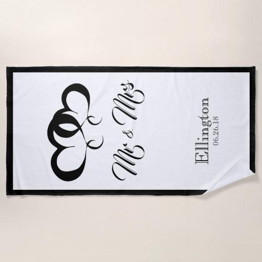 SERVIETTE DE PLAGE CHIC BEACH TOWEL_MR & MRS. (Devant)