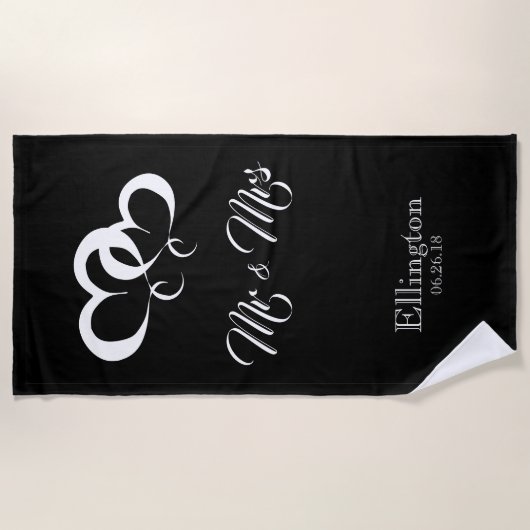 SERVIETTE DE PLAGE CHIC BEACH TOWEL_MR & MRS. (Devant)