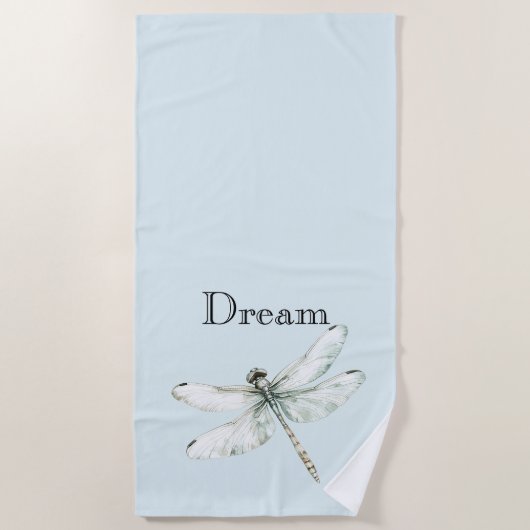 Serviette De Plage Chic Blue Dragonflies Dream (Devant)