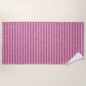 Serviette De Plage Chic Blush Pink Glitter Style Vertical Stripes (Devant)