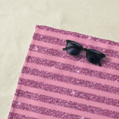 Serviette De Plage Chic Blush Pink Glitter Style Vertical Stripes (En situation)