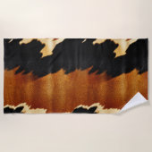 Serviette De Plage Chic Brown Black Cream Western Cowhide (Devant)