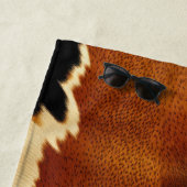 Serviette De Plage Chic Brown Black Cream Western Cowhide (En situation)