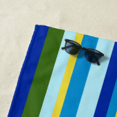 Serviette De Plage Chic Colorful Stripes Monogram Name Summer (En situation)