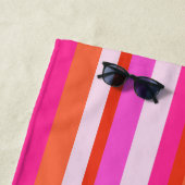 Serviette De Plage Chic Colorful Stripes Monogram Name Summer (En situation)
